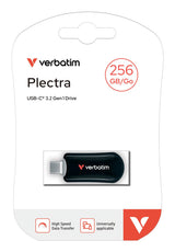 Verbatim Plectra Black  256gb Usb-C Flash Drive 30226