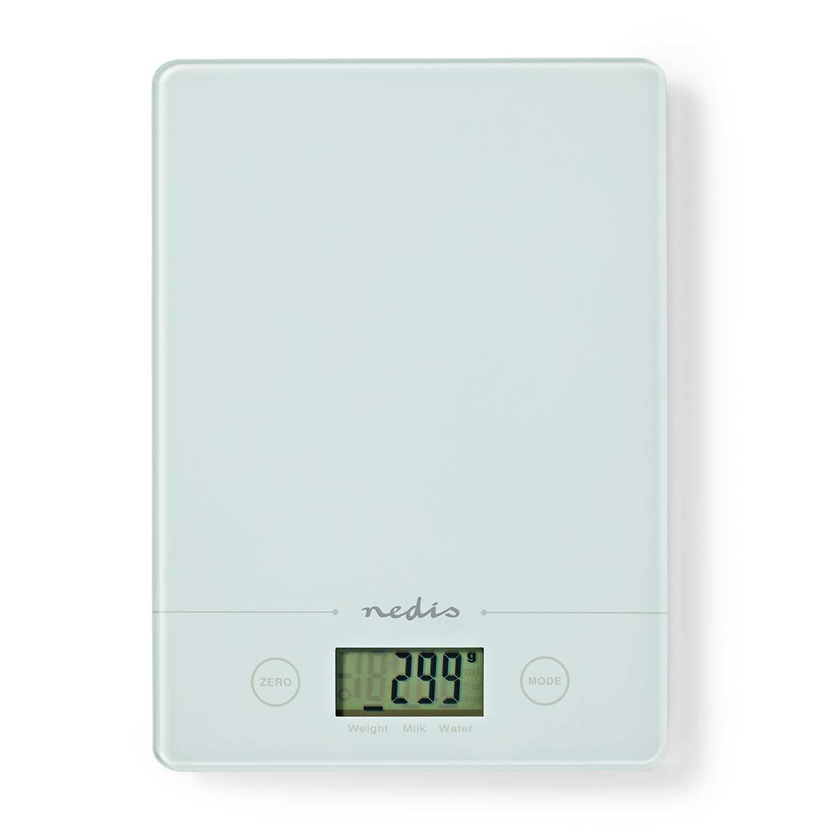 Nedis Bascula De Cocina  Digital  Cristal 3mm / Plastico   Blanco