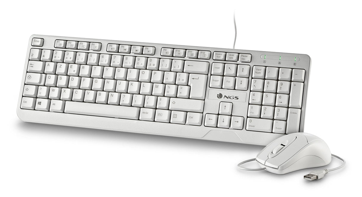 Pack 2en1 (Teclado/Ratón) Ngs Cocoa (Blanco)