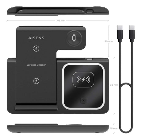 EAN 8435739901687 - AISENS ASCH-15W3WC043-BK cargador de dispositivo móvil Auriculares, Teléfono móvil, Smartphone, Reloj int imagen 4