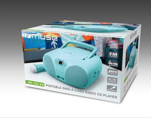 Radio Cd Muse Md-203 Kb  Portátil Para Cantar, Azul