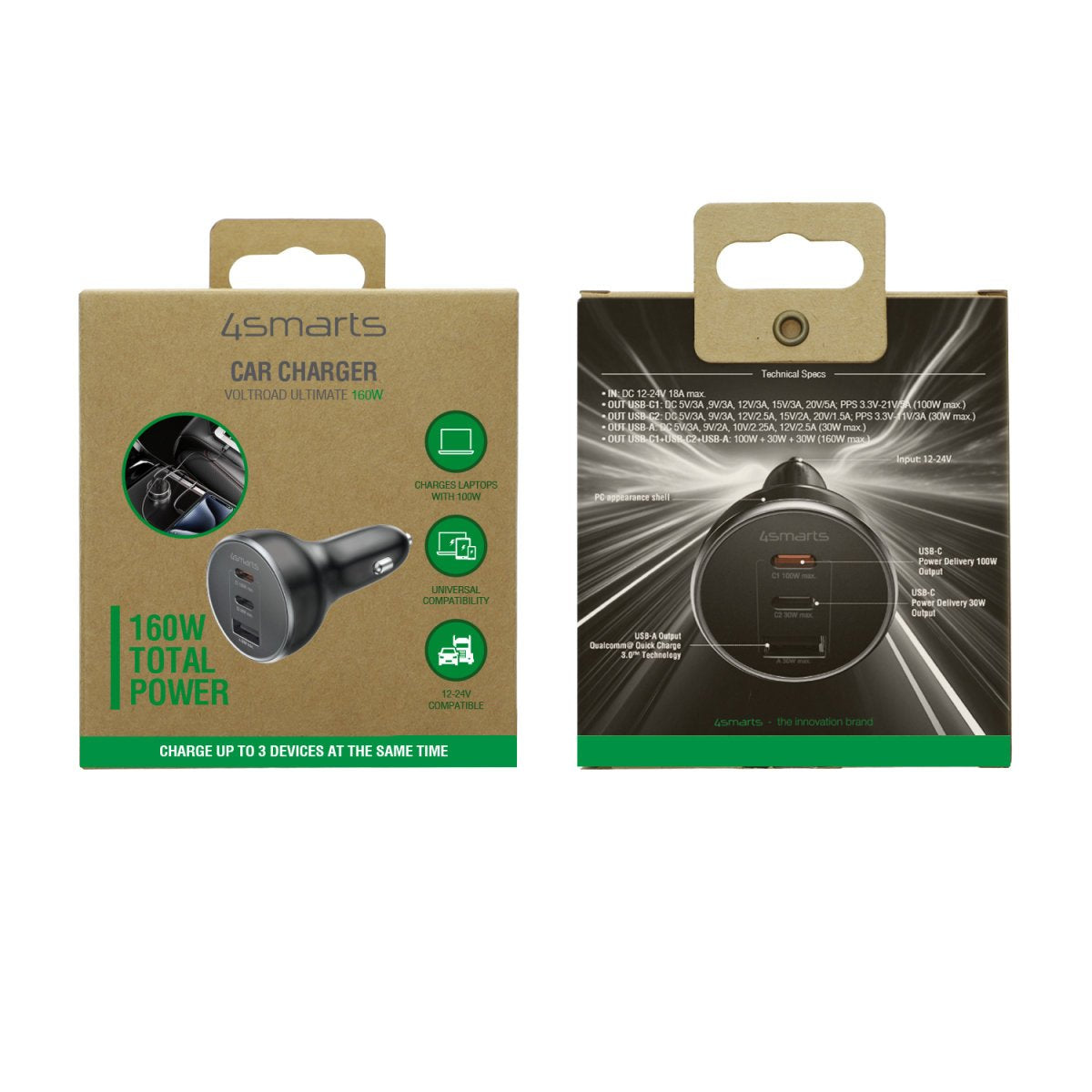 4smarts Kfz Ladegert Voltroad Ultimate 160w Schwarz