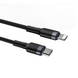 Baseus Type-C - Lightning Cafule Cable Durable Nylon Braided Qc3.0 18w 1m Black/Gray (Catlklf-G1)