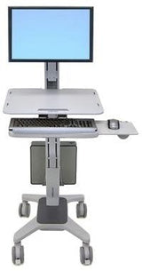Ergotron Workfit-C Single Ld, Estación De Trabajo Móvil Para Sentarse Y Pararse 24-198-055, Mesa De Trabajo Gris 24-198-055