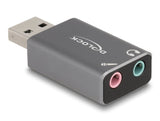 Delock Externe Usb Soundkarte Mit Usb-A Stecker Auf 2 X 3.5mm Klinkenbuchse Plug & Play Audio Adapter