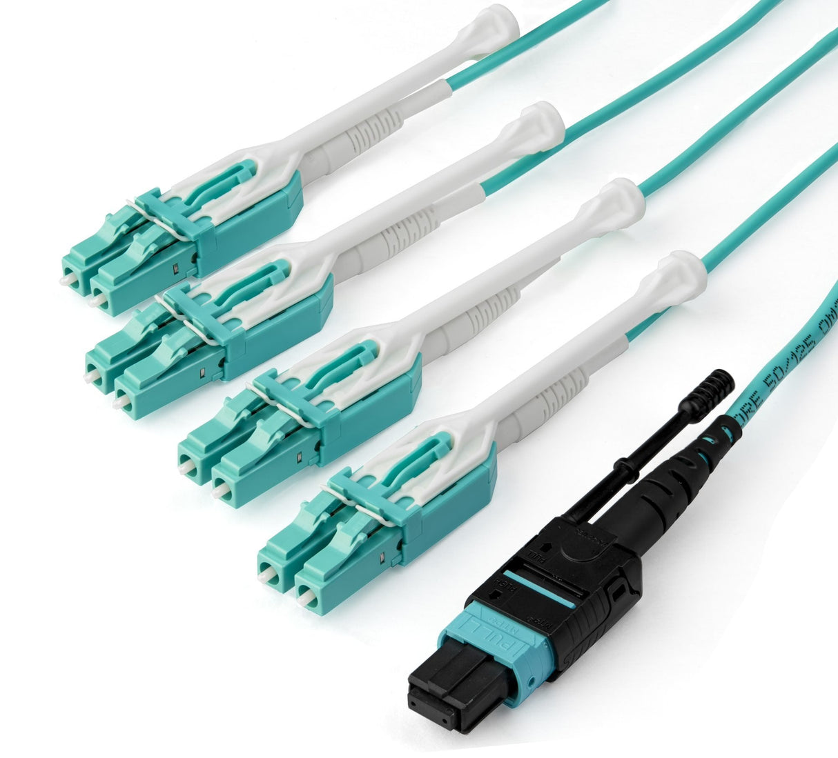Startech.Com Mpo8lcpl3m Cable De Fibra Optica 3 M Mpo/Mtp 8x Lc Om3 Color Aguamarina