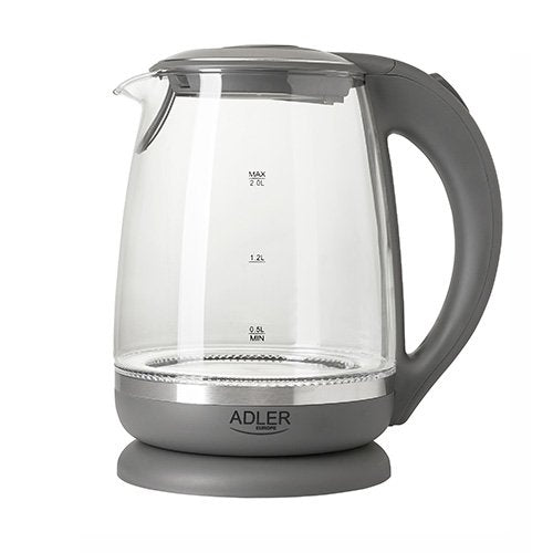 Hervidor De Agua Adler Ad 1286  2 L Gris, Transparente 2200 W