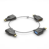 Purelink Adaptador Ring Klein - 4x Usb-C - Usb-C > Vga/Hdmi/Minidp/Dp, Negro