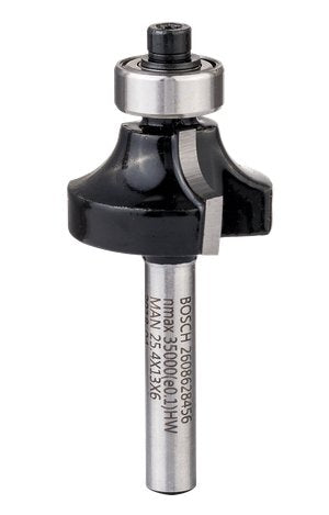 Bosch Professional Fresa Para Redondear Standard For Wood, Radio 6,3 Mm, Eje Ø 6 Mm, Doble Filo, Rodamiento Axial De Bolas
