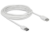 Delock Verlängerungscable Easy-Usb 2.0 Typ-A Stecker > Usb 2.0 Typ-A Buchse Weiss 5 M
