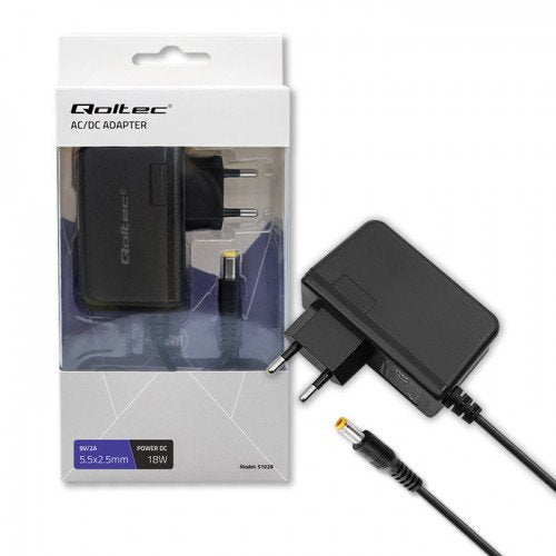 Cargador Qoltec 18w | 9v | 2a | 5,5*2,5