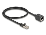 Delock Netzwerk Verlängerungscable Rj45 Stecker Zu Rj45 Buchse Cat.6a S Ftp 0,5 M Schwarz