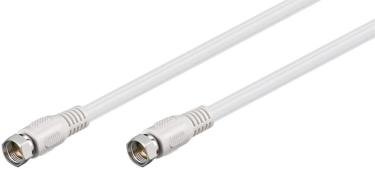 Sat Connection Cable, 100% Shielded, White, 2.5 M - F Plug <