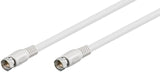 Sat Connection Cable, 100% Shielded, White, 2.5 M - F Plug <