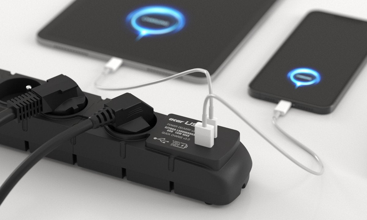 Regleta  Acar S6 Usb Pd 3.0 Qc 6 Gniazd 1.5m