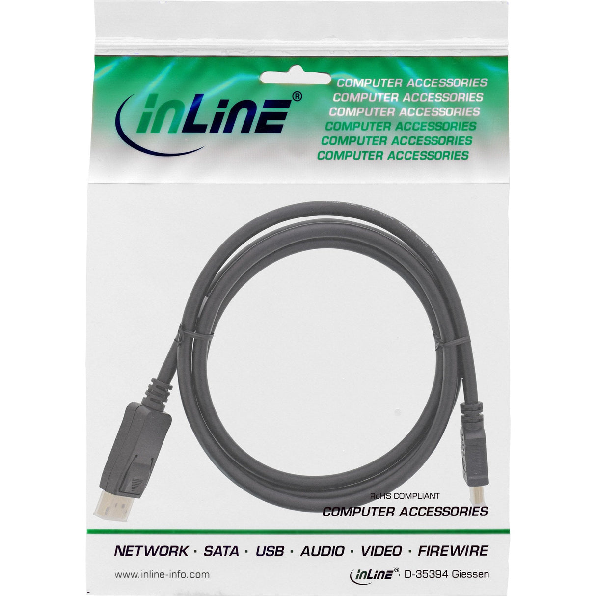 Cable Inline Displayport A Hdmi Negro 3m