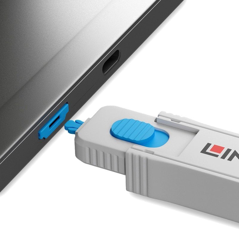 Hdmi Port Locks  Blue  4x + 1 Key