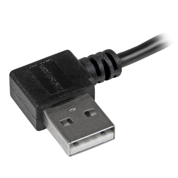 Startech Cable Usb 2.0 A Micro Usb Con Conectores Acodados Negro Usb2aub2ra1m