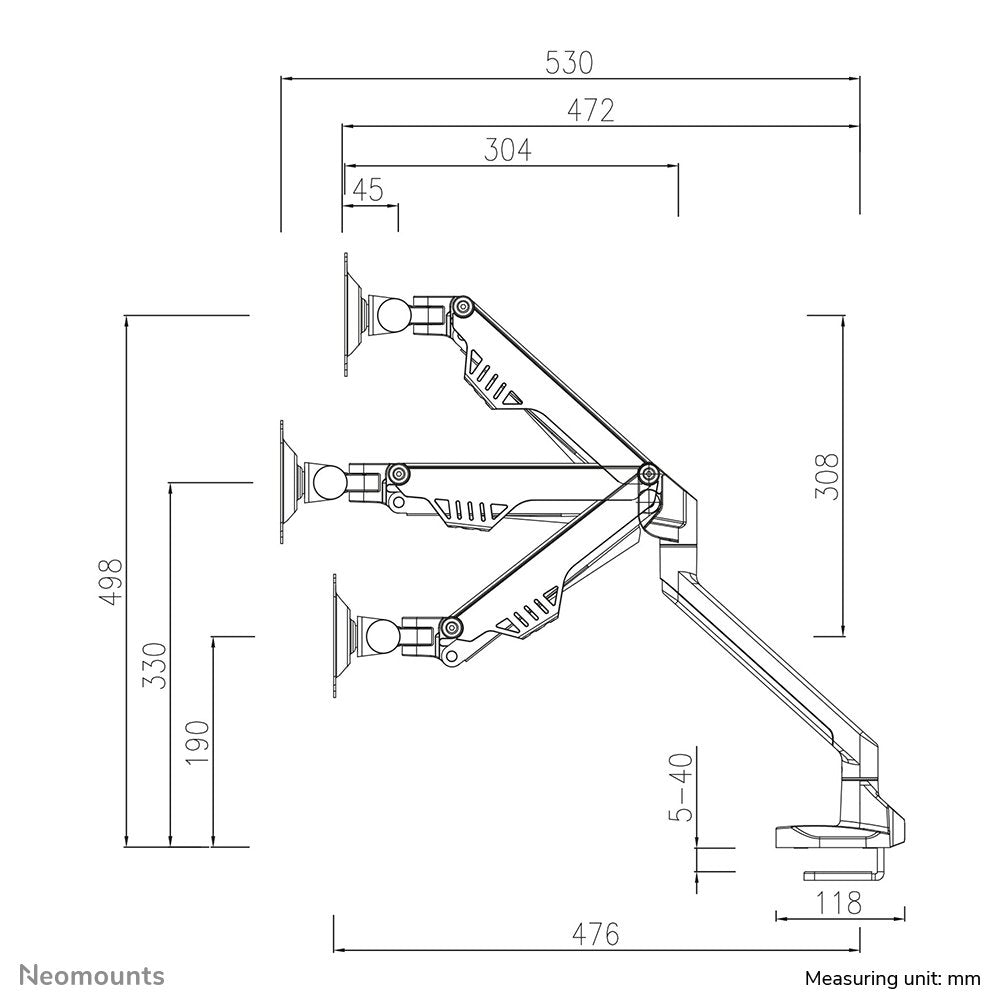 Monitor Acc Desk Mount 10-32"/Fpma-D750silver2 Neomounts