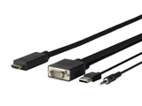 Vivolink Provgahdmi1 Adaptador De Cable De Vídeo 1 M Hdmi Vga (D-Sub) + 3.5mm + Usb Type-A Negro