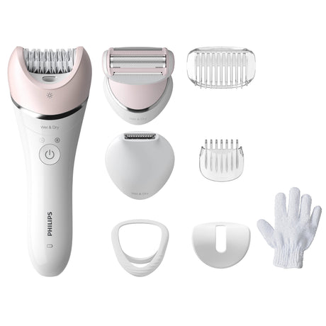EAN 8710103951988 - Philips 8000 series BRE721/00 depiladora 32 pinzas Rosa, Blanco imagen 1