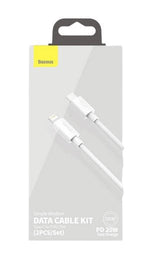 Baseus Simple Wisdom Usb-C Do Lightning, Pd, 20w, 1.5m (Bialy) 2 Szt.