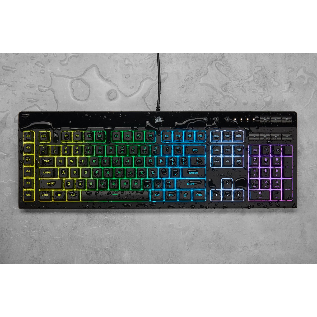 Teclado Alemán Corsair K55 Rgb Pro Usb Qwertz Negro
