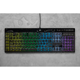 Teclado Alemán Corsair K55 Rgb Pro Usb Qwertz Negro