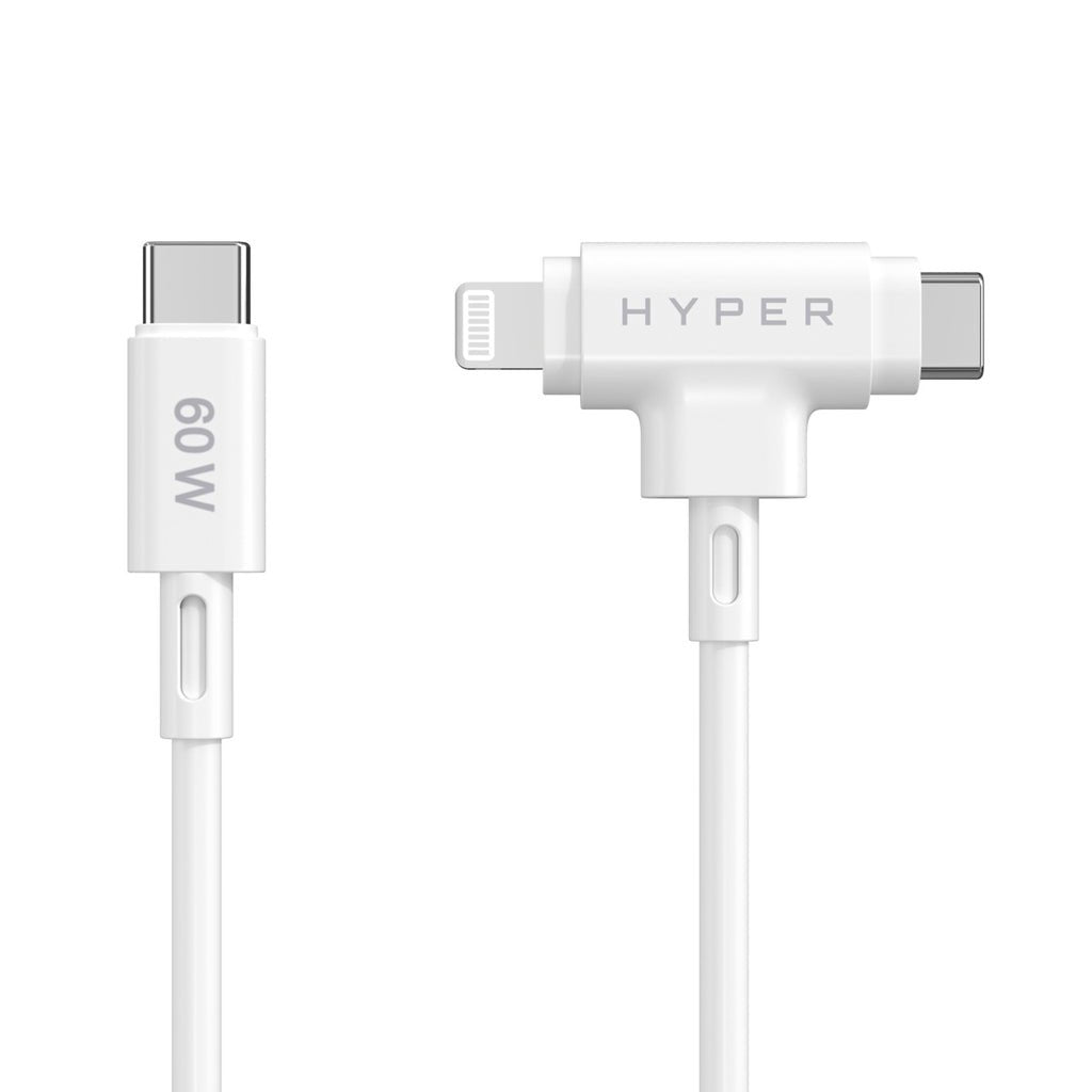 Hyperjuice Cable Lightning 24 Pin Usb-C Macho A 24 Pin Usb-C Lightning Macho 1.5 M Blanco