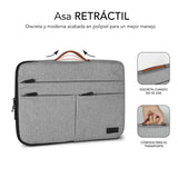 Funda Subblim Air Padding 360 Sleeve Para Portátiles Hasta 15.6' Gris Claro