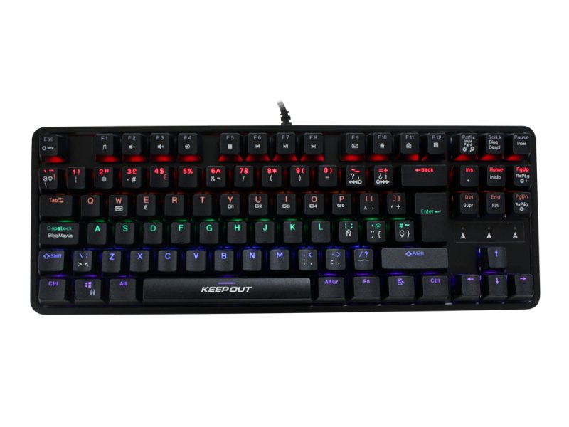 Teclado Mecanico Compacto Gaming Keepout F105 Retroiluminado Rgb Flow Teclas Programables 12 Teclas Multimedia