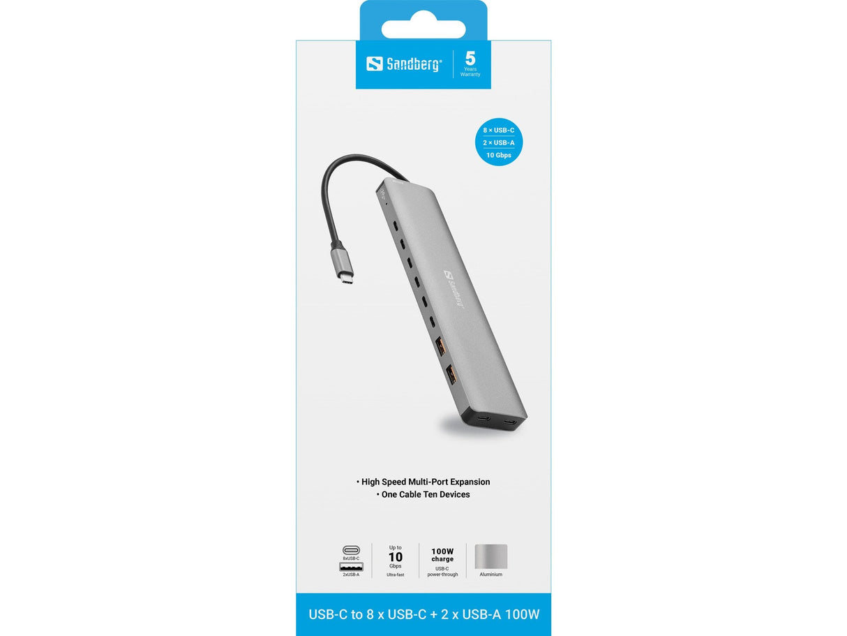 Usb-C To 8 X Usb-C + 2xusb-A  100w