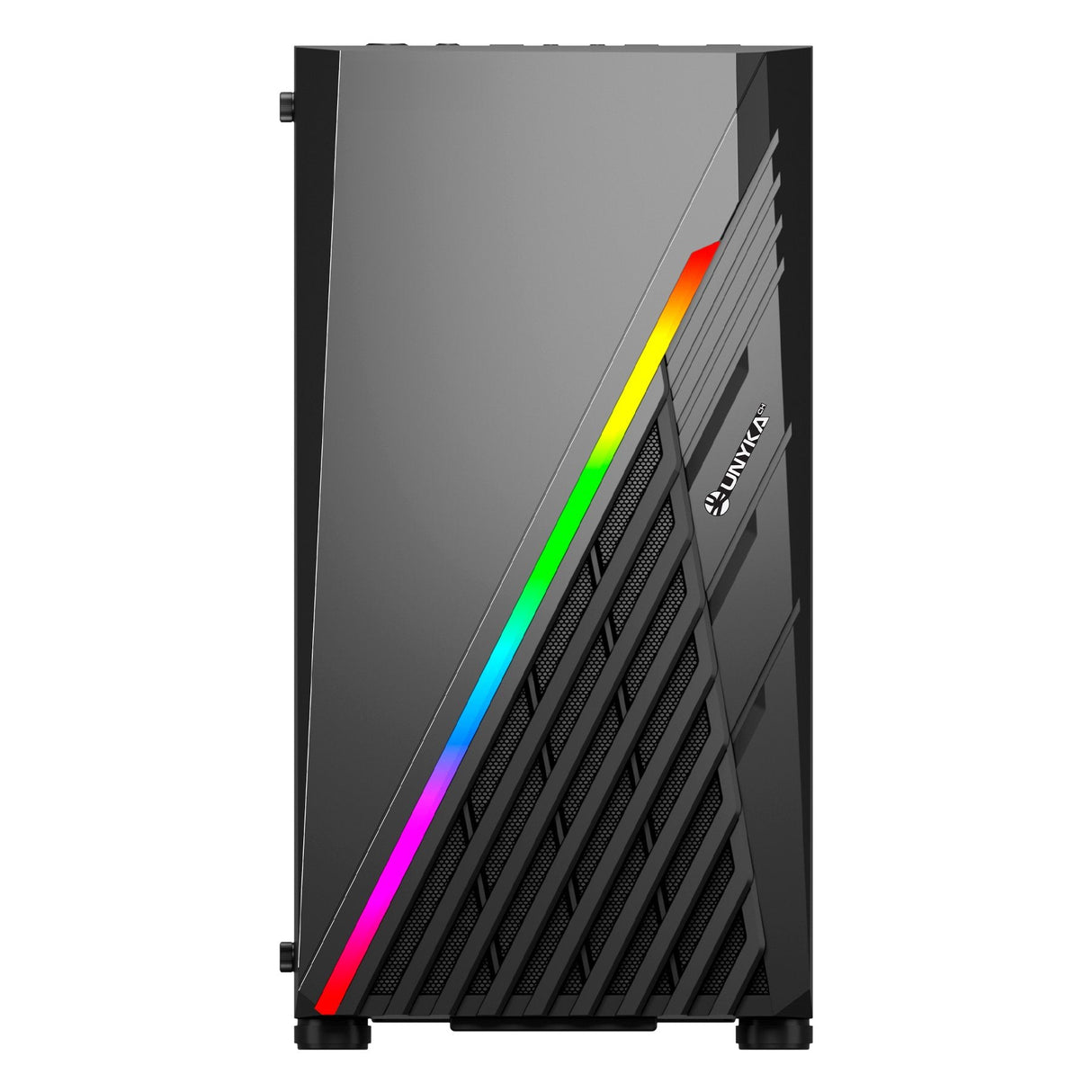 Caja Pc Unykach Mini Glayze  Micro-Atx - Iluminacion Argb - Ventana Lateral Cristal Templado - Usb-A 2.0/3.0 Y Audio - 1