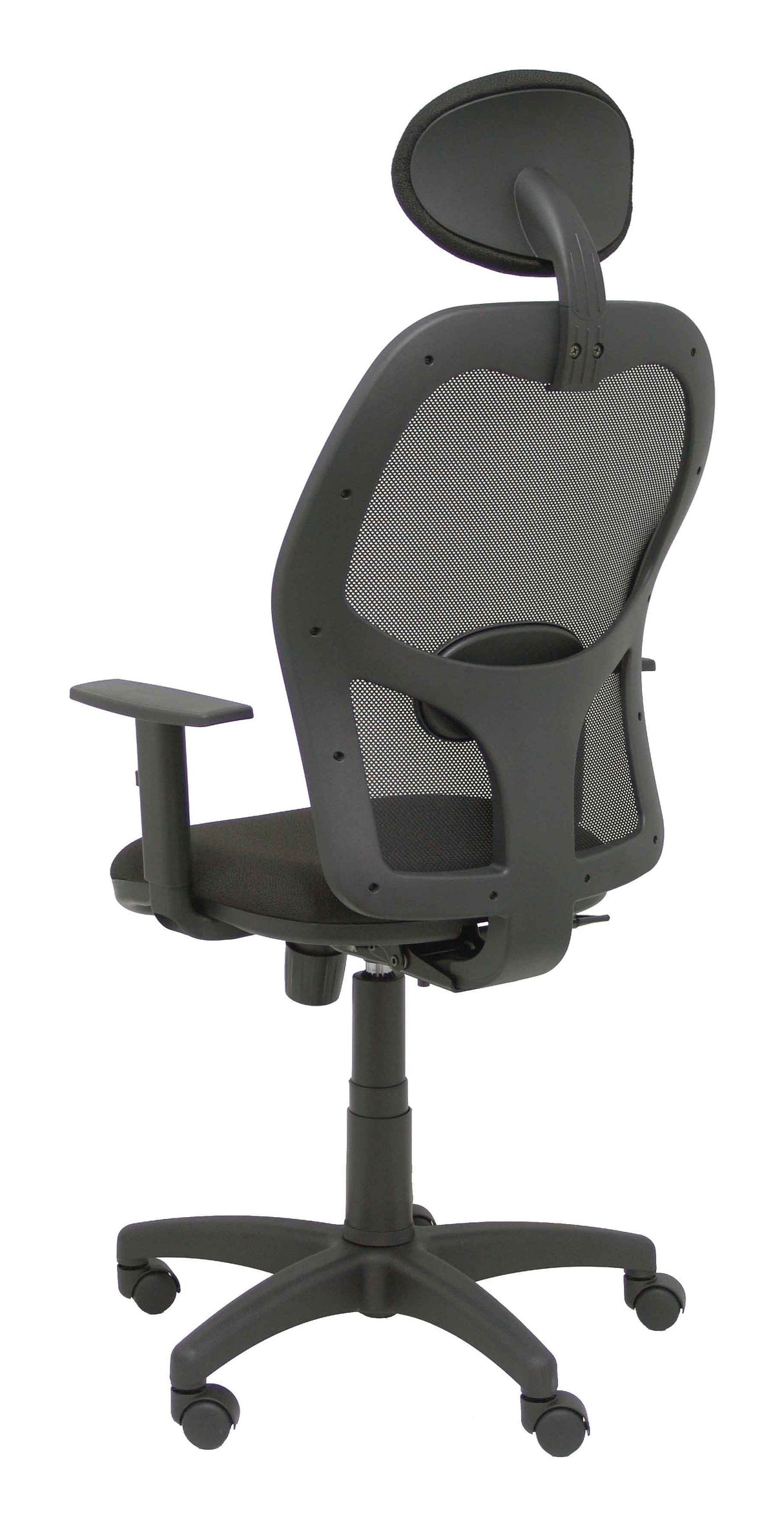 Silla Alocen Malla Negra Asiento Bali Negro Brazos
