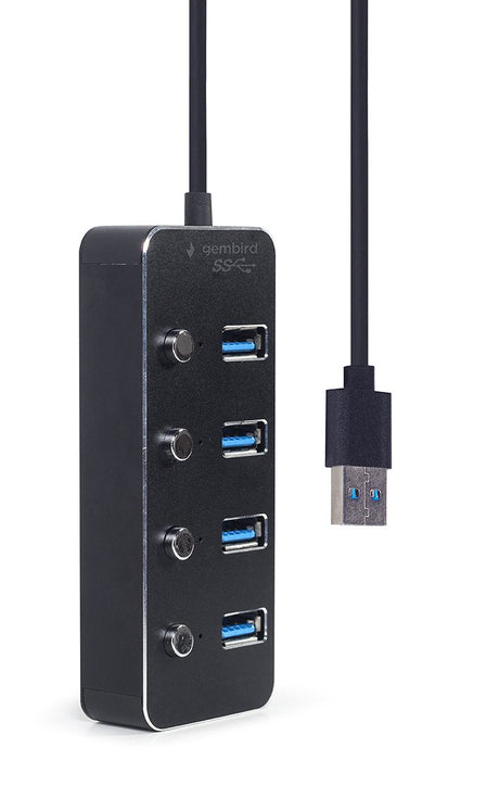 EAN 8716309124591 - Gembird UHB-U3P4P-01 hub de interfaz USB 3.2 Gen 1 (3.1 Gen 1) Type-A 5000 Mbit/s Negro imagen 7