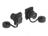 Delock 86971 Módulo Type-D De Usb 3.2 Gen 1 Hembra A Usb 3.2 Gen 1 Hembra Con Tapa Protectora Ip67 Contra El Polvo Y El Agua