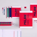 Milan Cuaderno Espiral A5 80h 95gr 5x5mm Tapa Dura Colección Nata® 624 Since 1918 Rosa