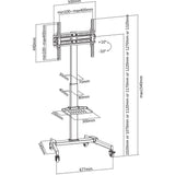 Techly Floor Trolley With Shelf For Lcd Led Plasma Tv 32-55inch
