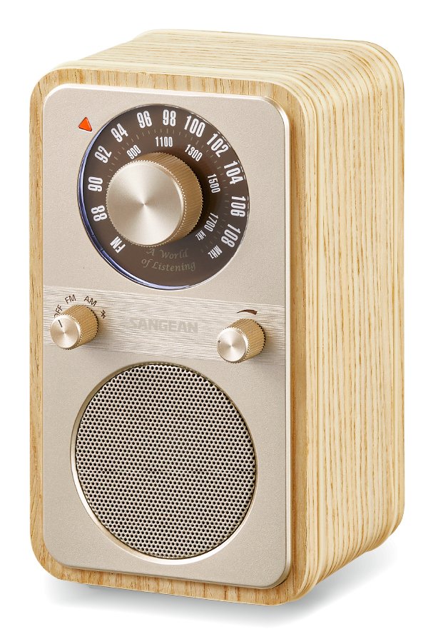 Sangean Wr-9 Fresno Blanco Radio Analógica De Madera Con Am Fm Bluetooth