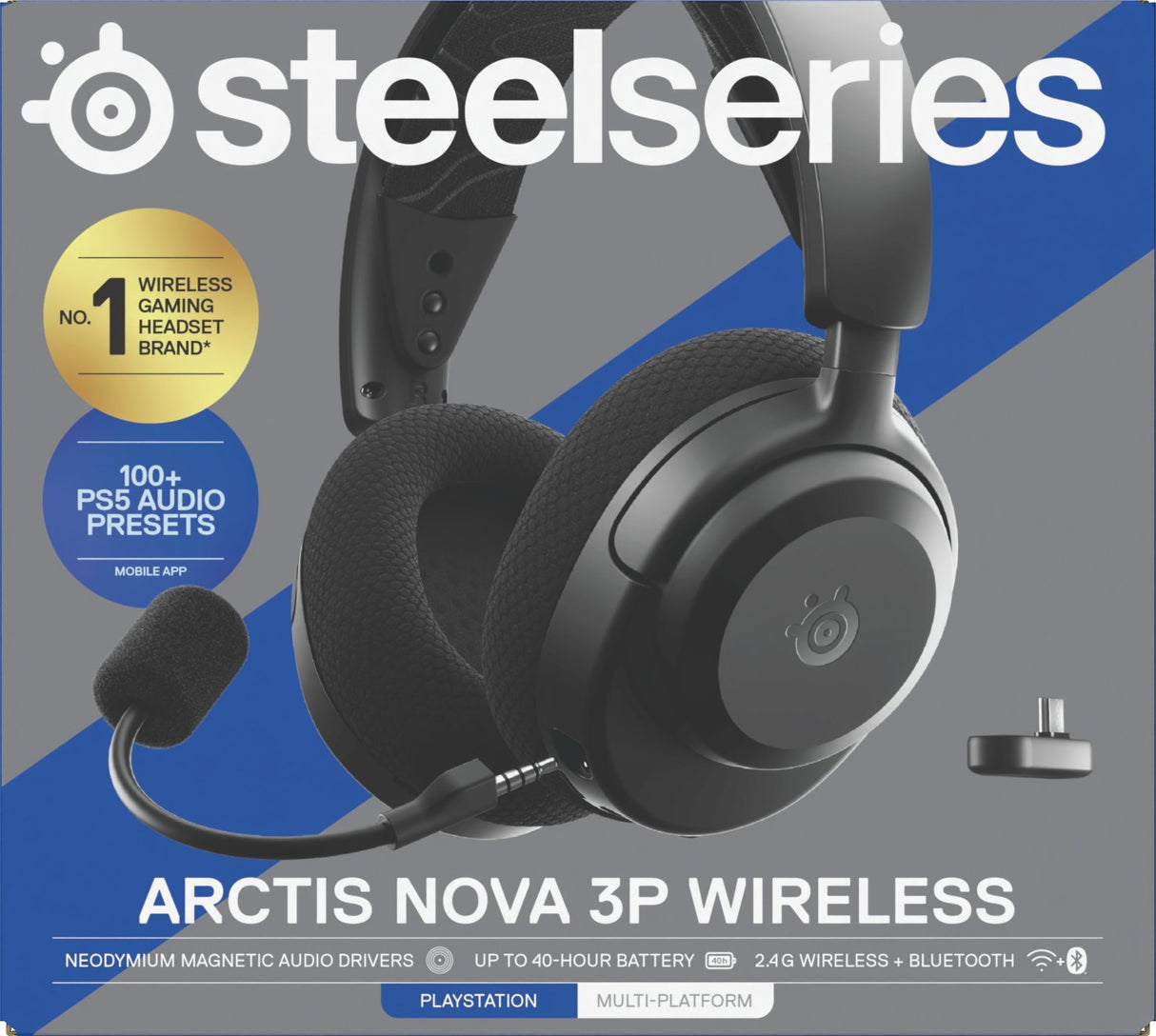 Steelseries Arctis Nova 3p Auriculares Inalámbrico Diadema Música/Uso Diario Bluetooth Negro