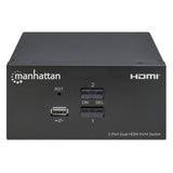 Conmutador Kvm Manhattan 2 Puertos Monitor Dual Hdmi 4k@30hz
