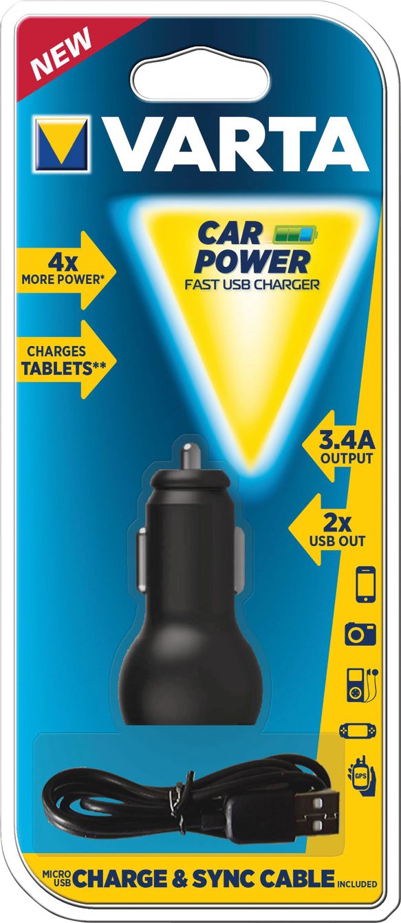 Varta Portable Cargador Usb Dual Para Coche