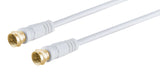 S-Impuls F Conector Macho - F Conector Macho Verg. Ferrit, Blanco, 2,5m