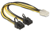 Delock Cable Alimentacion Pci-E 6pin A X2 Pci-E 6+2pin H/M 0,30m 83433
