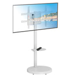Techly Floor Stand With Trolley Shelf Lcd Led Plasma Tv 37inch-86" White