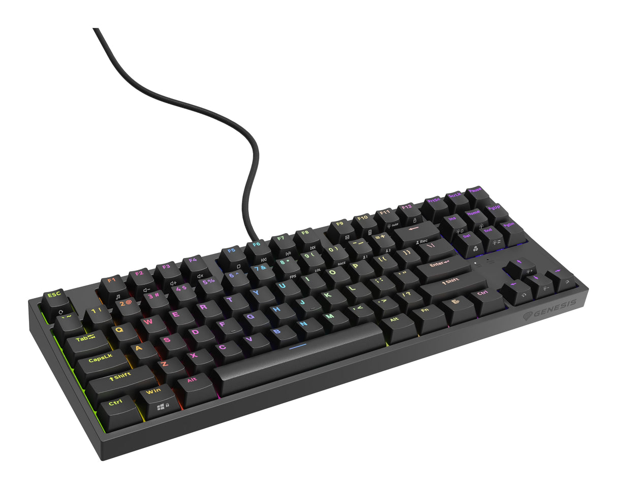 Genesis Thor 404 Tkl Rgb Mechanical Gaming Keyboard, Kailh Box Brown V2 Switch, Us Layout, Wired, Black