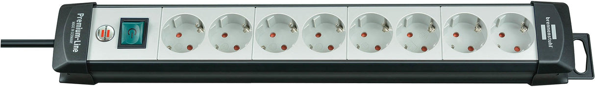 Brennenstuhl 1951580100 Base Múltiple 3 M 8 Salidas Ac Negro, Gris