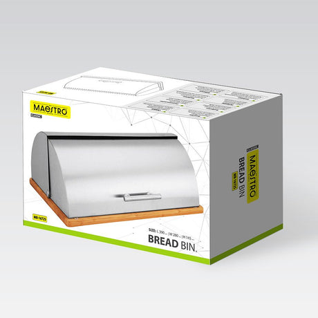 EAN 4897144670918 - Maestro MR-1672S panera Rectangular Plata, Madera Acero inoxidable, Bamboo imagen 5
