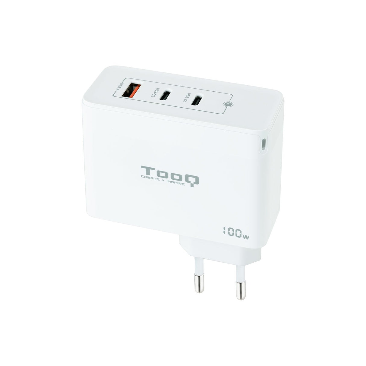 Tooq Cargador De Pared Gan 2xusb-C/Pd + Usb-A/Qc 100w