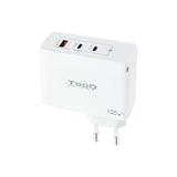 Tooq Cargador De Pared Gan 2xusb-C/Pd + Usb-A/Qc 100w